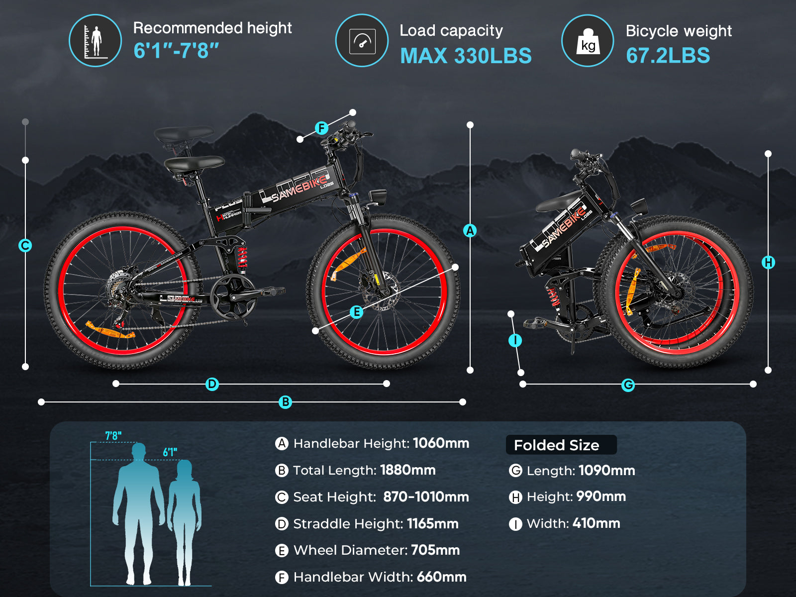 Elektromos kerékpár SAMEBIKE LO26 Plus 1000W 4